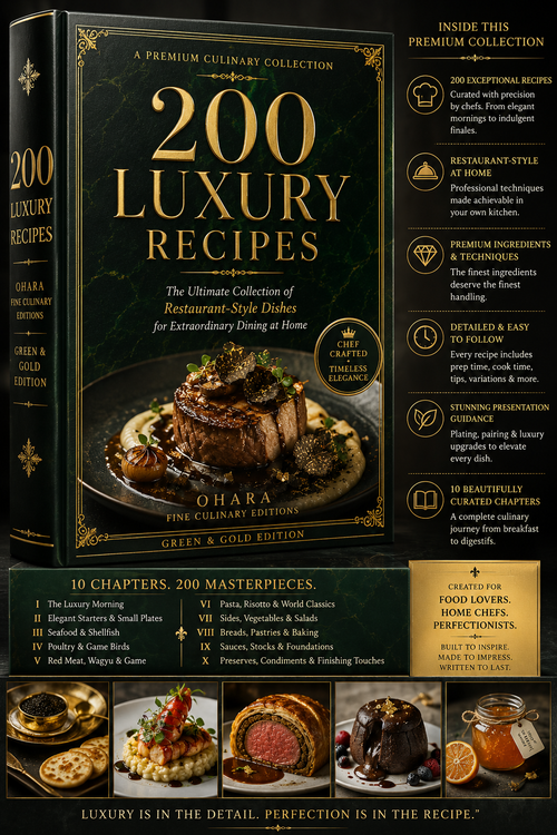 200 Luxury Recipes  The Ultimate Collection of Restaurant-Style Dishes for Extraordinary Dining at Home  Green & Gold Edition